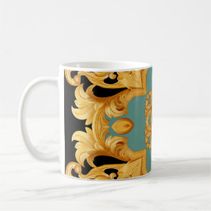 Mug Ornement baroque doré éléments 3D