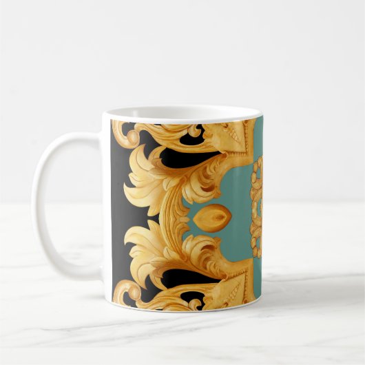 Mug Ornement baroque doré éléments 3D (Gauche)