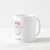 Mug Ornement de Glam Argent avec cabot rose Noël (Devant droit)