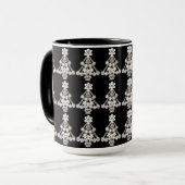 Mug Ornement de Noël blanc sur noir (Devant gauche)