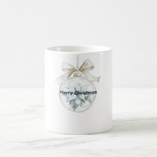 Mug Ornement de Noël de la caverne blanche bleue