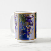 Mug Ornement de Noël pourpre (Devant gauche)