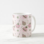 Mug Ornement de Noël Rose Mignon (Devant droit)