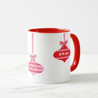 Mug Ornement de Noël vintage couleur modifiable