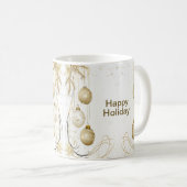 Mug Ornement d'or Noël Fête de Noël Élégant (Devant droit)
