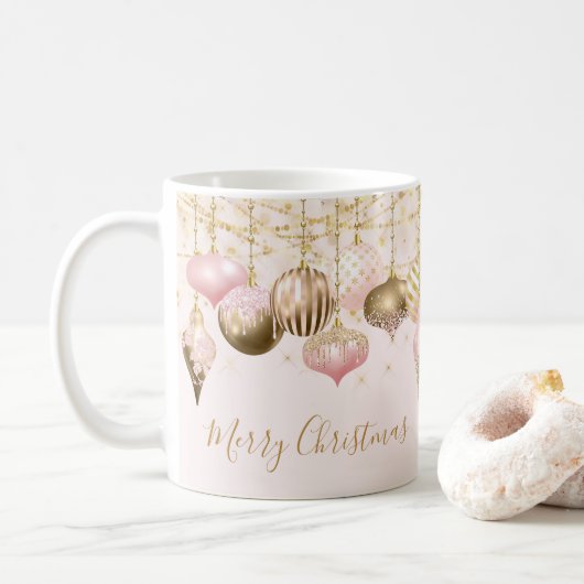 Mug Ornement d'or rose pâle (Avec donut)
