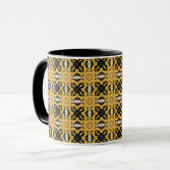 Mug Ornement doré sur fond noir (Devant gauche)