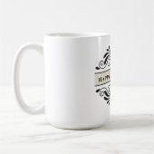Mug Ornement Floral Noir - Bonne Fête des pères (Gauche)