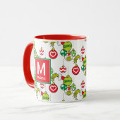 Mug Ornement Grinch | Ajouter votre nom et votre initi (Devant gauche)