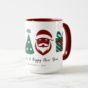 Mug Ornement Joyeux Noël Flocon de neige Sapin Père No