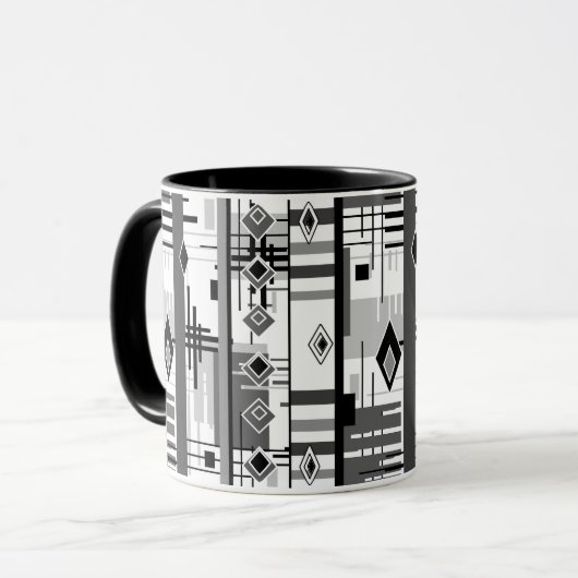 Mug Ornement moderne abstrait éléments géométriques vi (Devant gauche)