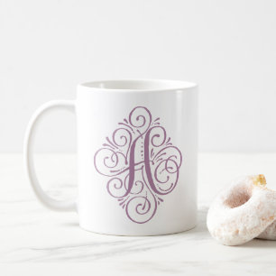 Mug Ornement Monogramme Flourish Personnalisé