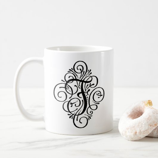 Mug Ornement Monogramme Laver Personnalisé (Avec donut)
