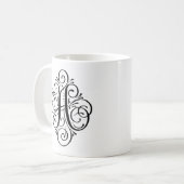 Mug Ornement Monogramme Swash Personnalisé (Devant gauche)