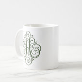 Mug Ornement Monogramme Swash Personnalisé (Devant gauche)