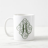 Mug Ornement Monogramme Swash Personnalisé (Gauche)