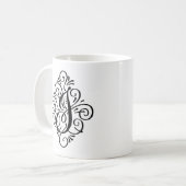 Mug Ornement Monogramme Swash Personnalisé (Devant gauche)