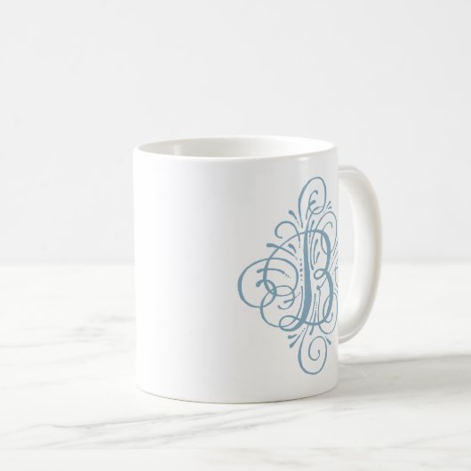 Mug Ornement Monogramme Swash Personnalisé (Devant droit)