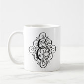 Mug Ornement Monogramme Swash Personnalisé (Gauche)