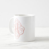 Mug Ornement Monogramme Swash Personnalisé (Devant gauche)