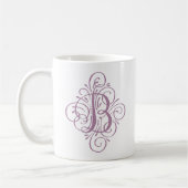Mug Ornement Monogramme Swash Personnalisé (Gauche)