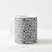 Mug Ornement noir blanc motif antique (Devant gauche)