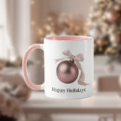 MUG ORNEMENT ROSE POUDRÉ POUR FÊTES CHIC