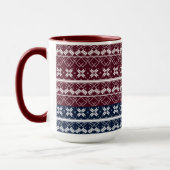 Mug Ornement scandinave sur un bleu bordeaux (Gauche)