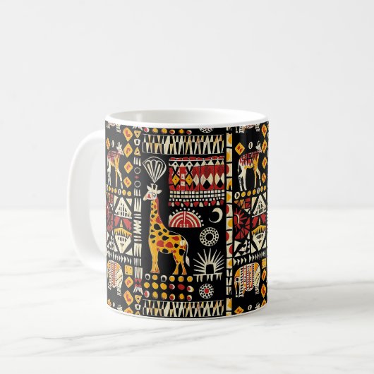 Mug Ornement traditionnel ethnique africain, patte tri (Devant gauche)
