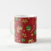 Mug Ornementation de Noël et Motif Sucre de canne (Devant gauche)