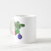 Mug Ornements colorés d'arbres de Noël (Devant gauche)