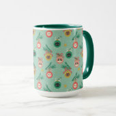 Mug Ornements de chats sur Motif d'arbre (Devant droit)