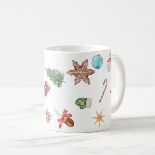 Mug Ornements de Noël (Devant droit)