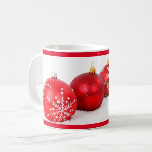 Mug Ornements de Noël (Devant gauche)