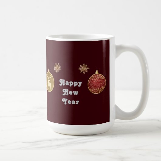 Mug Ornements de Noël élégants représentant des rennes (Droite)