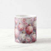 Mug Ornements de Noël impressionniste Whimsical rose (Centre)