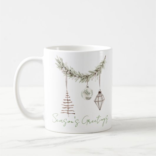 Mug ornements de Noël modernes (Gauche)