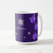 Mug ornements de Noël pourpre (Devant droit)