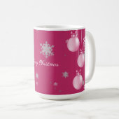Mug ornements de Noël rose (Devant droit)