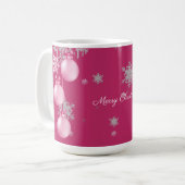 Mug ornements de Noël rose (Devant gauche)
