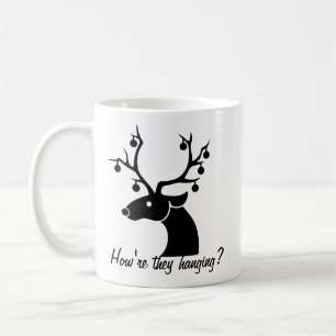 Mug Ornements de rennes de Noël drôles en silhouette
