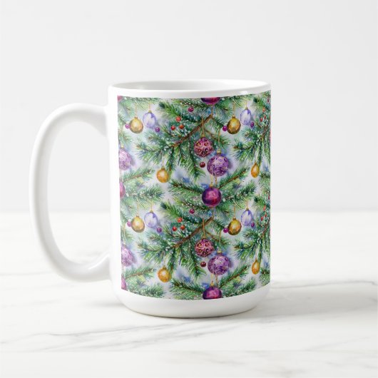 Mug Ornements de sapin de Noël (Gauche)