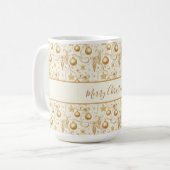 Mug Ornements d'or personnalisés Vaches Noël (Devant gauche)