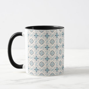 Mug ornements marocains bleu crème ethnique design Est