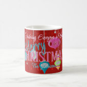 Mug Ornements rétro Noël rouge (Centre)