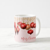 Mug Ornements Rouge or Joyeux Noël (Devant droit)