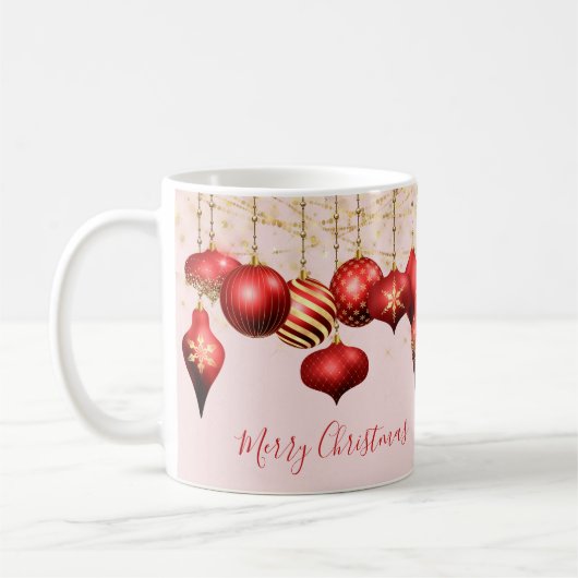 Mug Ornements Rouge or Joyeux Noël (Gauche)