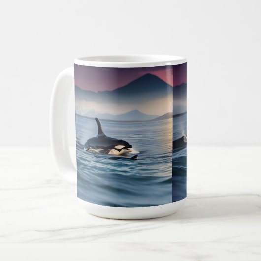 Mug Orques De Mère Et De Bébé Dans L'Océan, (Devant gauche)