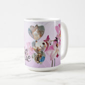 Mug Orquídea rosa Taza personalizada: fotos/nombre (Devant droit)