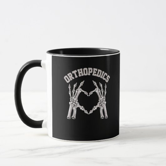Mug Orthopédie Squelette Coeur main Ortho Infirmière R (Gauche)